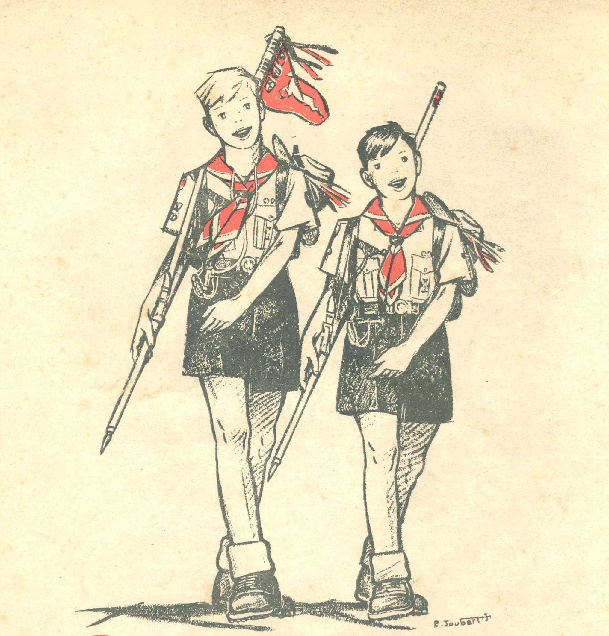 2 scouts marchant chantant : couv SCOUT HS de 1941