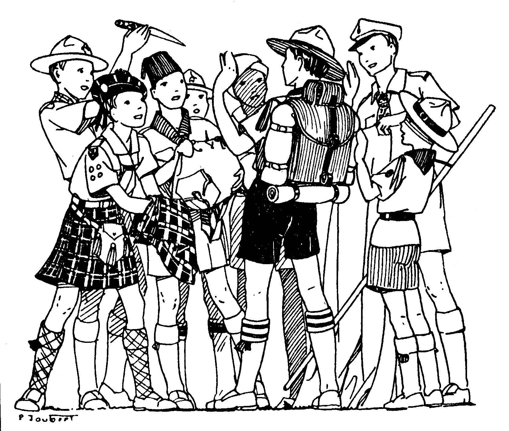 PUB sac carré Bruneau : SCOUT 104 de 1938